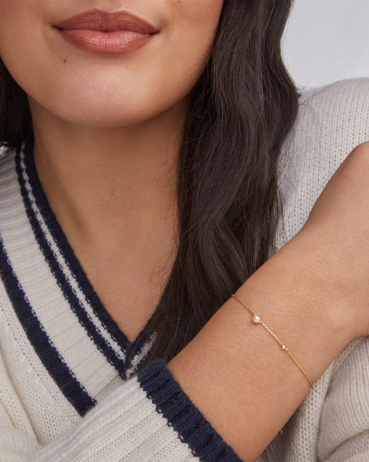 Avaline Maisie 18k Gold Vermeil September Delicate Chain Bracelet