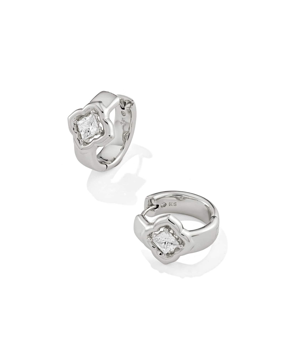 Avaline Mallory Crystal Gold Huggie Earrings