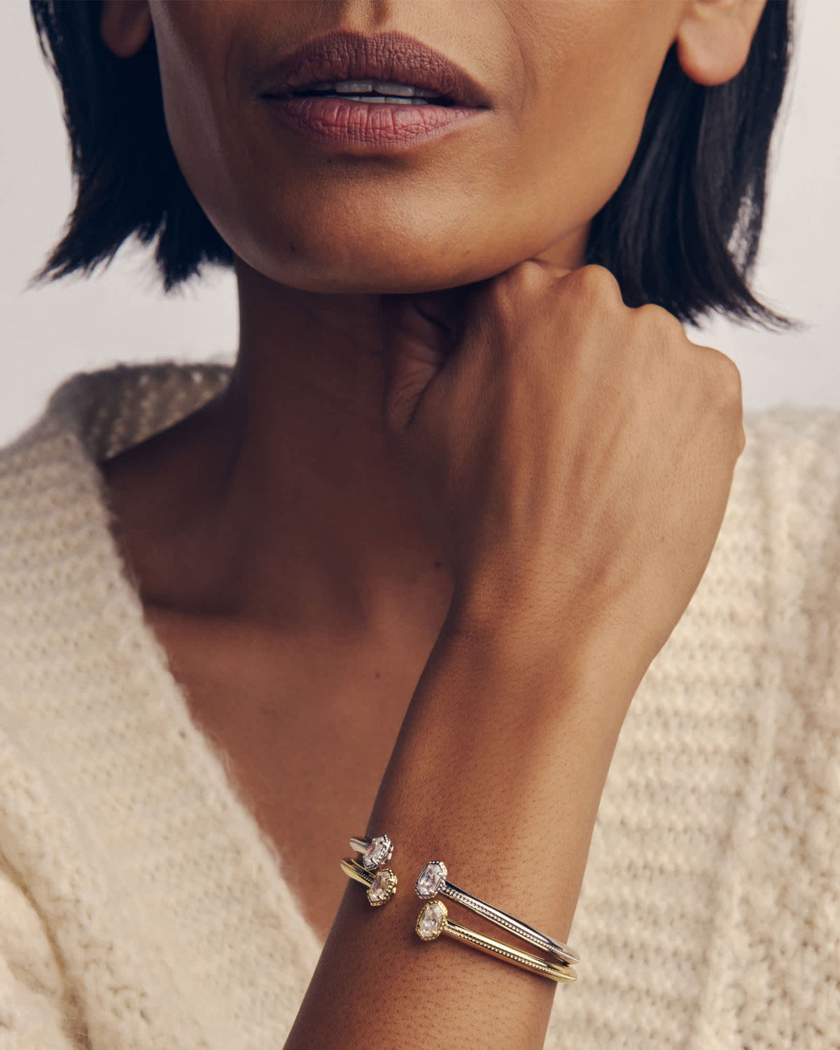 Avaline Mini Elton Luxe Gold Cuff Bracelet