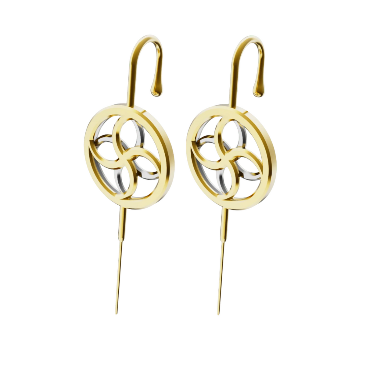 Kinetic Loop ear cuffs in gold, a pair