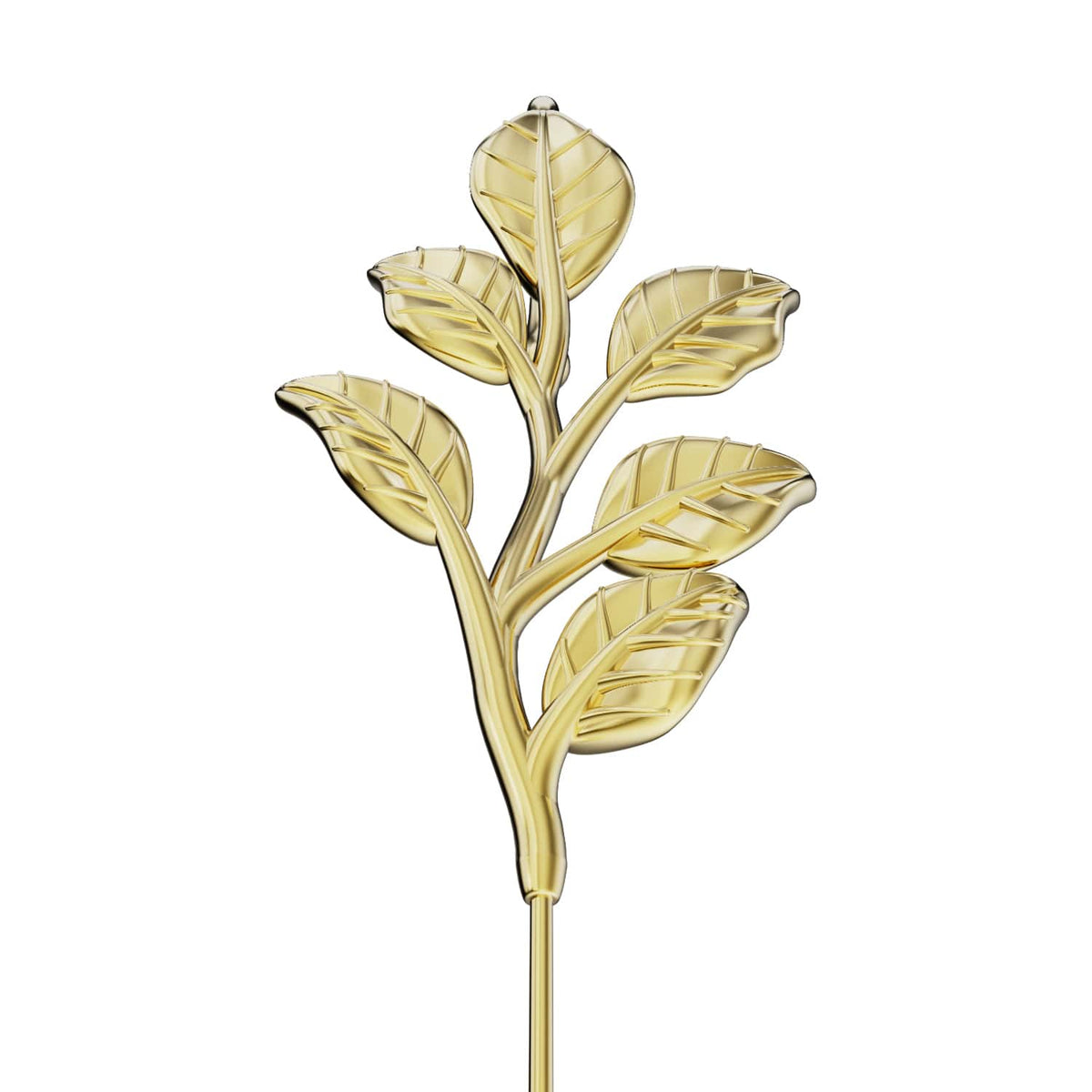 Whispering Leaves ear cuff in gold, close detail