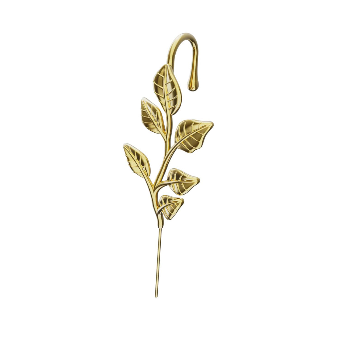 Whispering Leaves ear cuff in gold, single