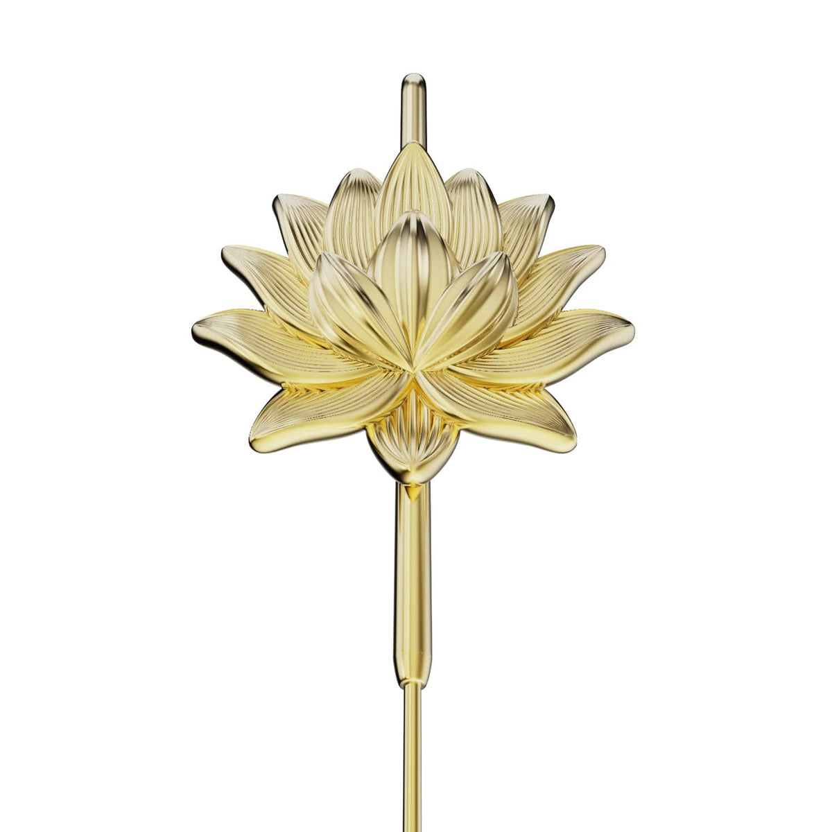 Lotus Bloom ear cuff in gold, close detail