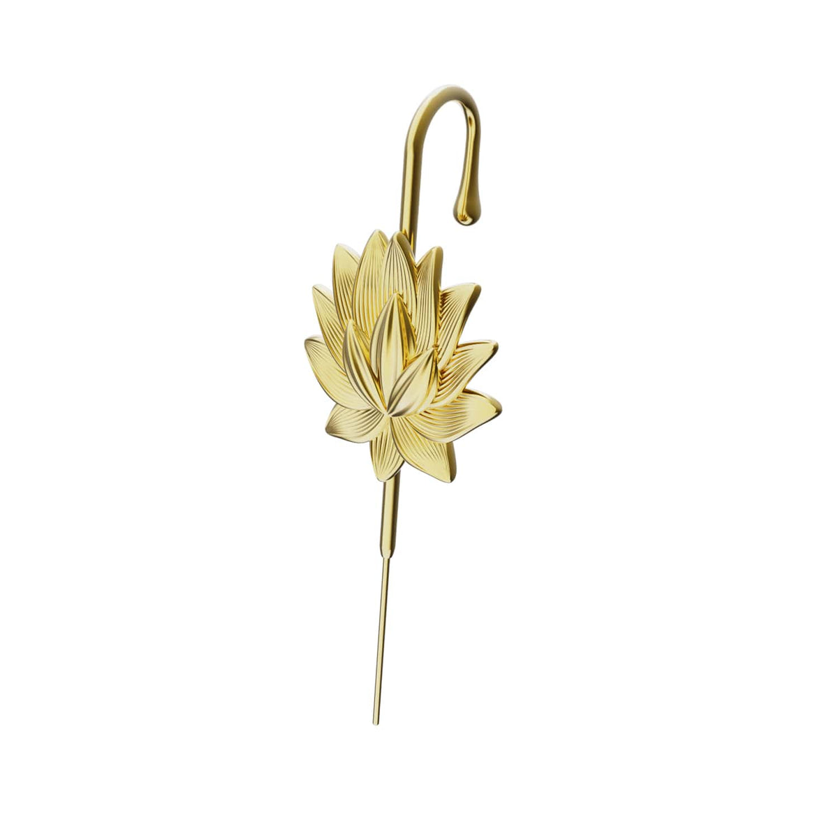 Lotus Bloom ear cuff in gold, single