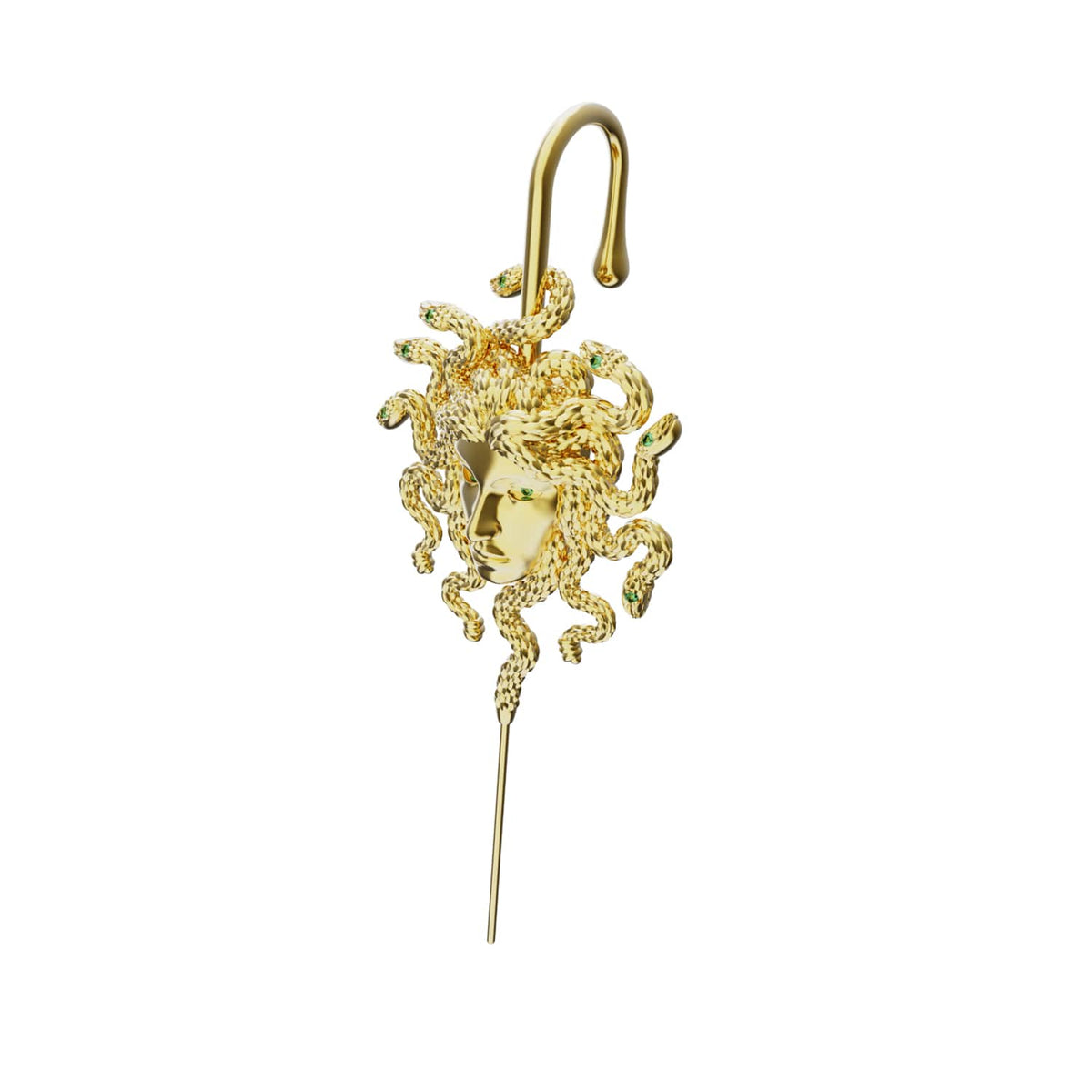 Medusa's Gaze ear cuff in gold, single