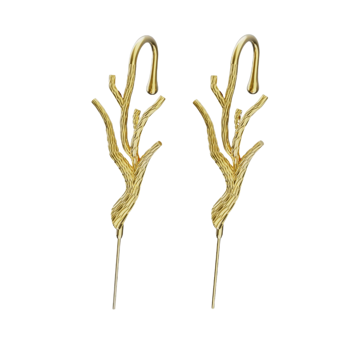 Nature's Embrace ear cuffs in gold, a pair