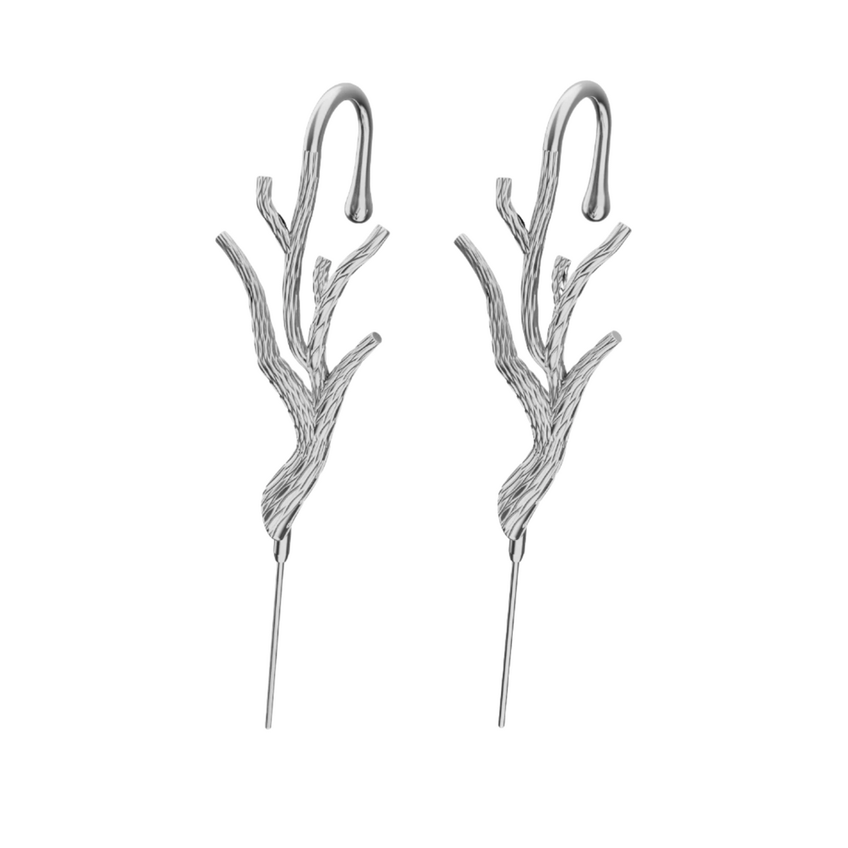 Nature's Embrace ear cuffs in silver, a pair