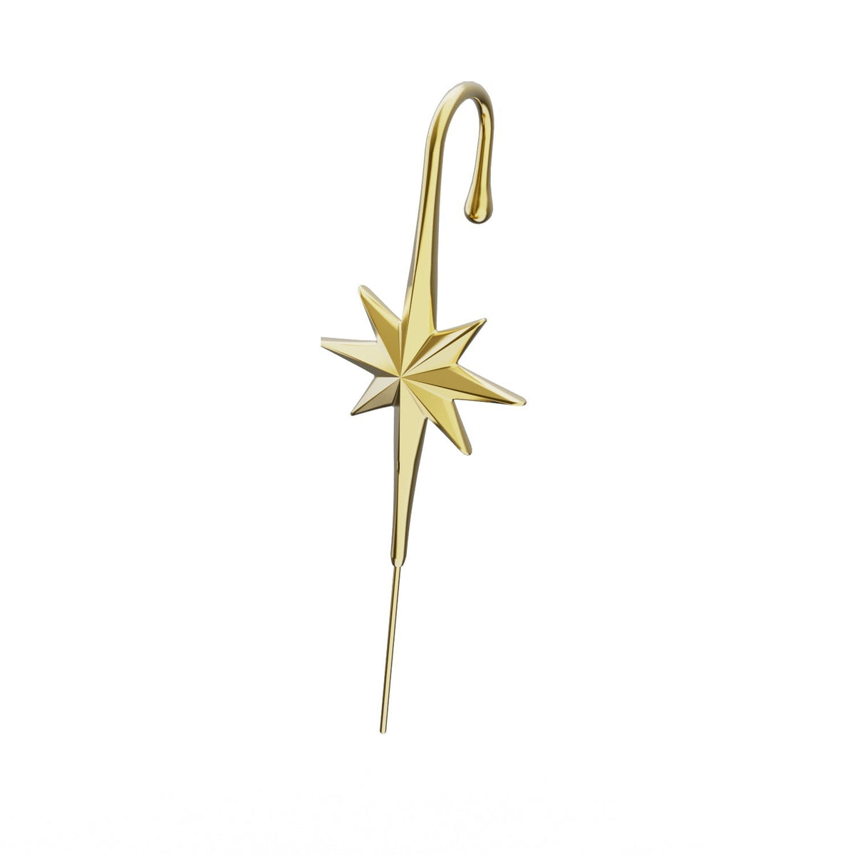 North Star ear cuff in gold, single