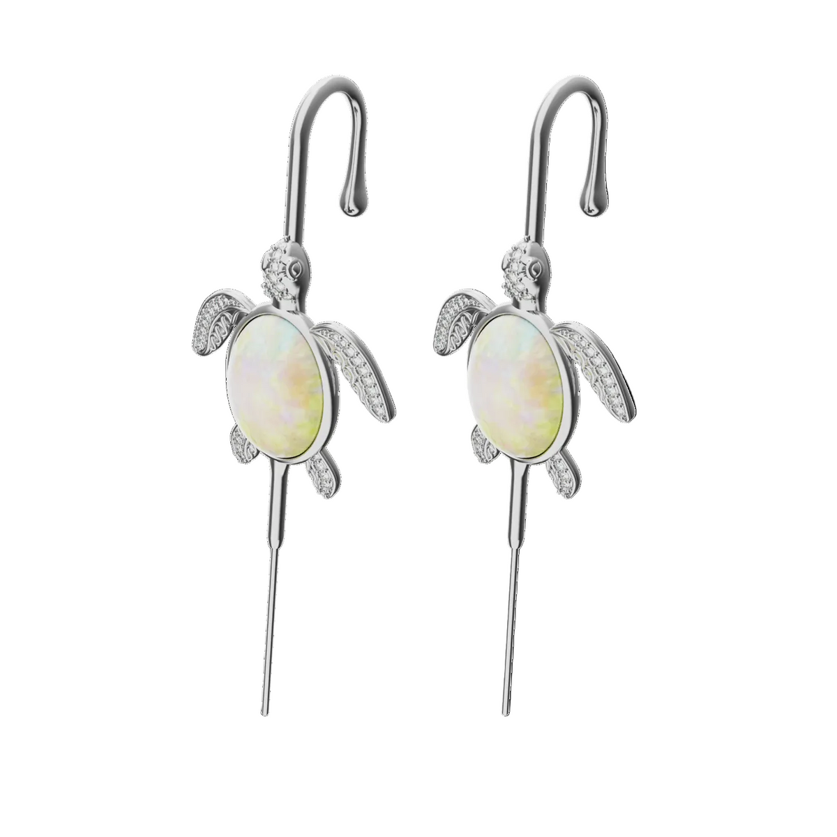 Ocean Guardian ear cuffs in silver, a pair