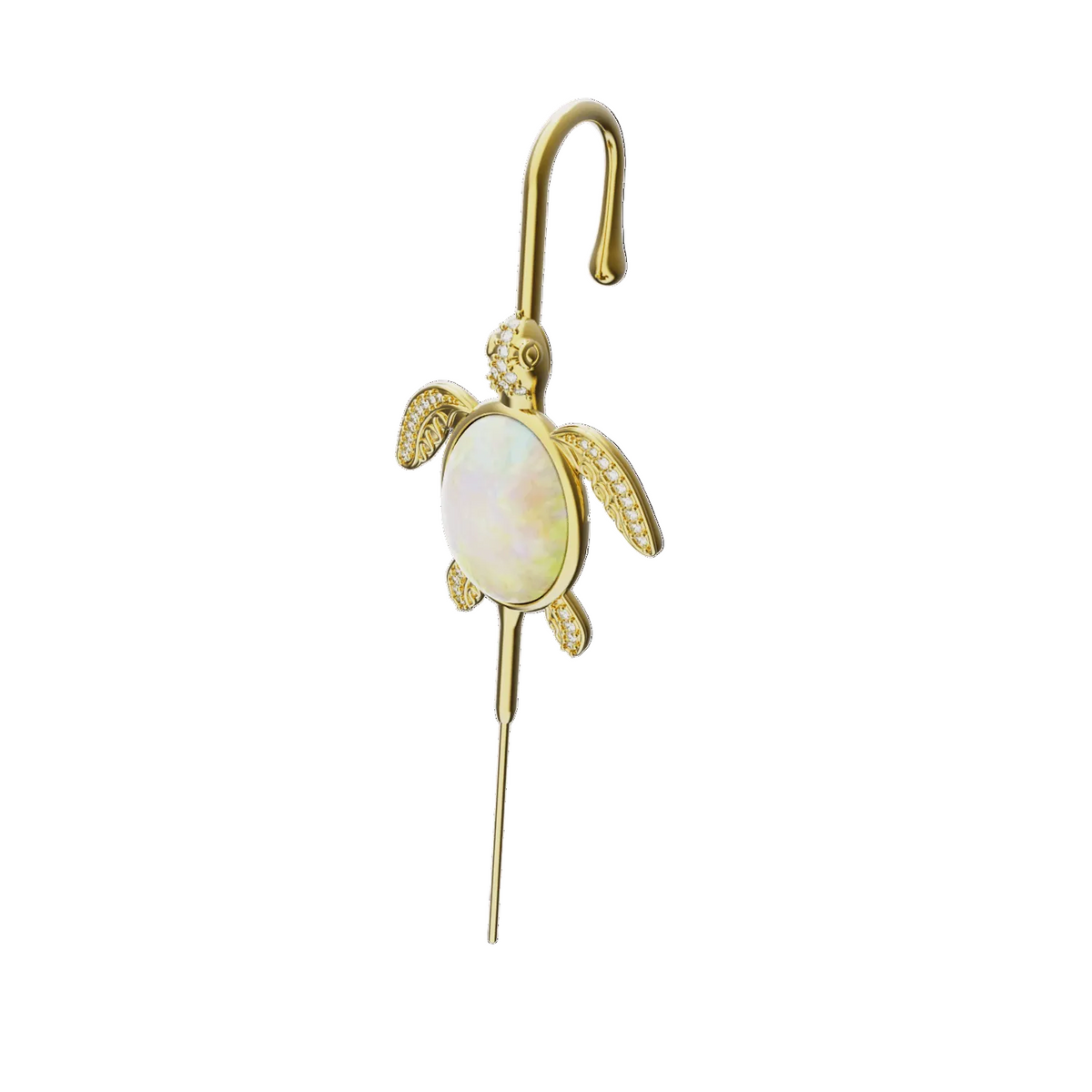 Ocean Guardian ear cuff in gold, single