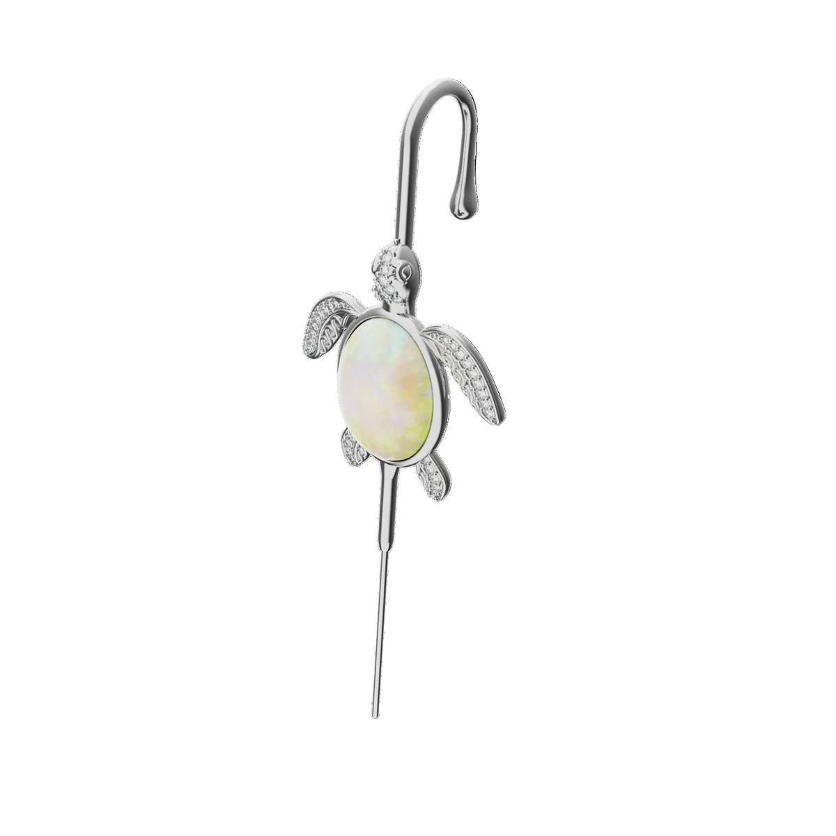 Ocean Guardian ear cuff in silver, single
