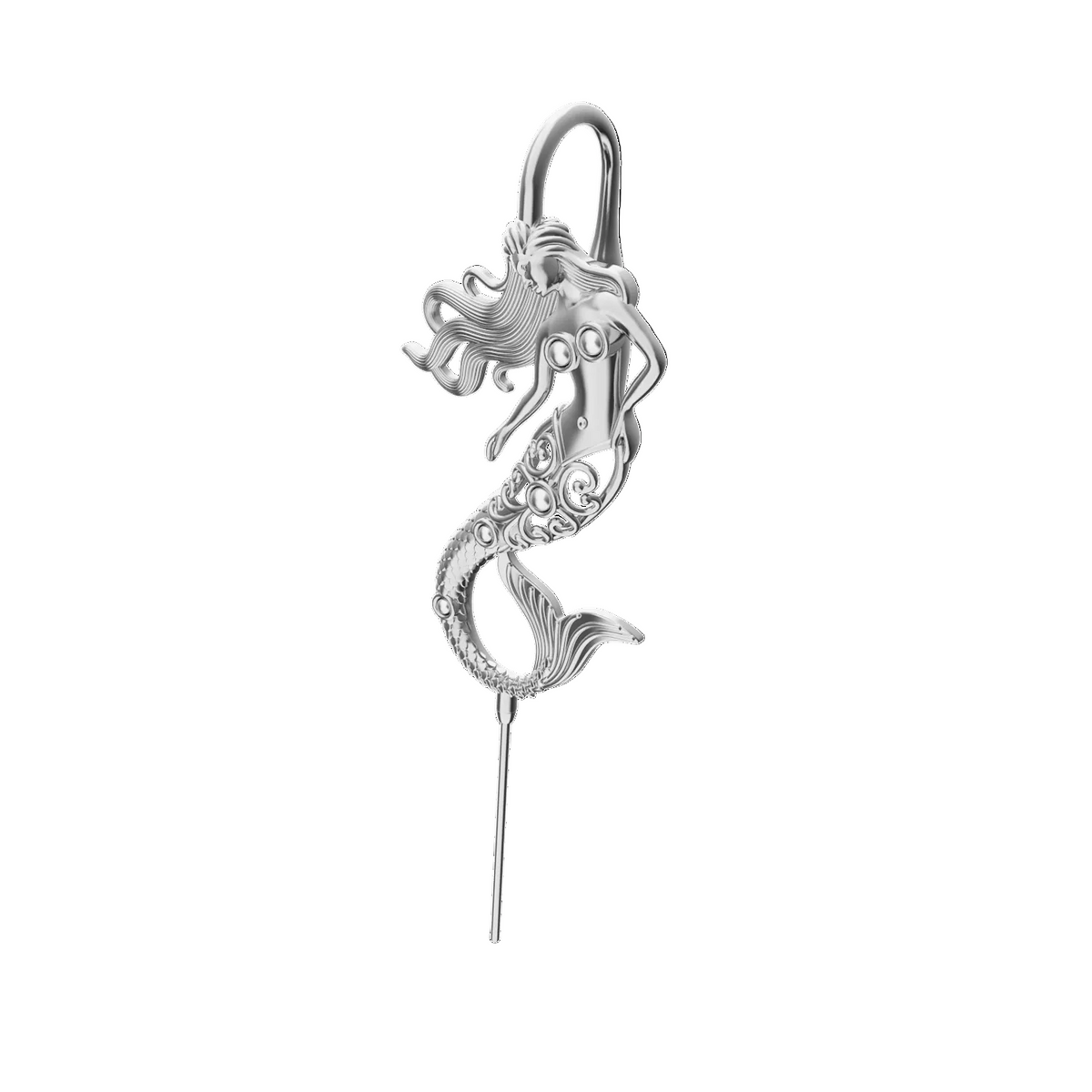 Ocean Siren ear cuff in silver, single