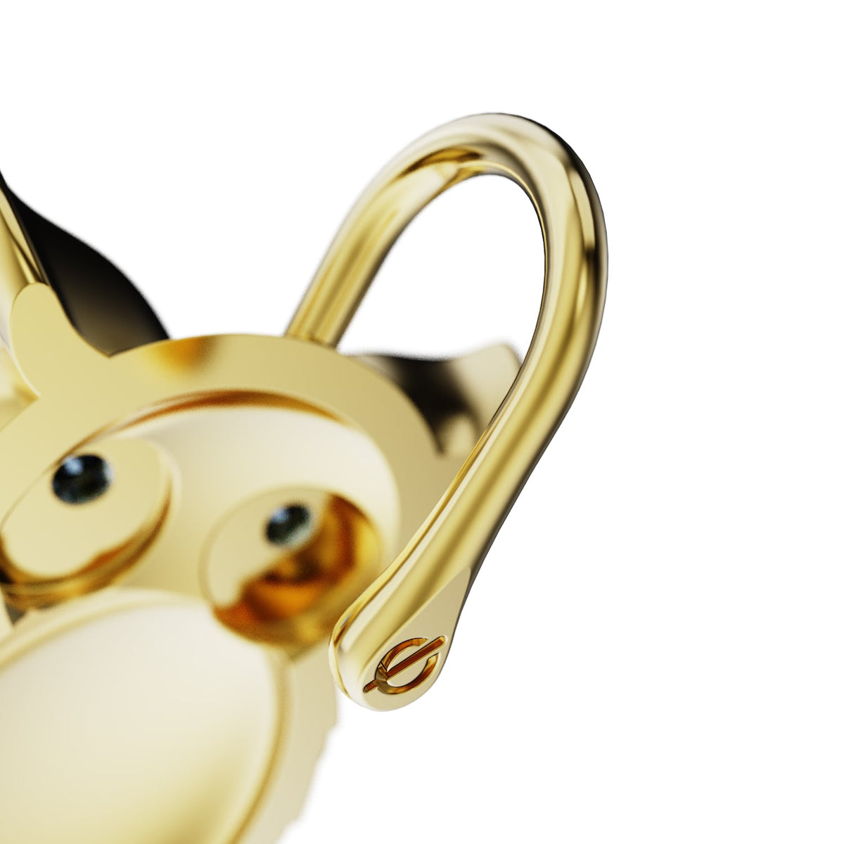 Night Owl ear cuff in gold, the hook that sits over the ear