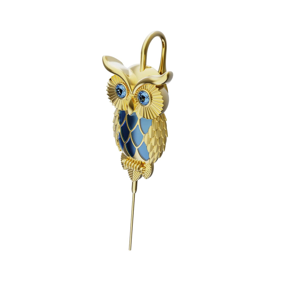 Night Owl ear cuff in gold, single