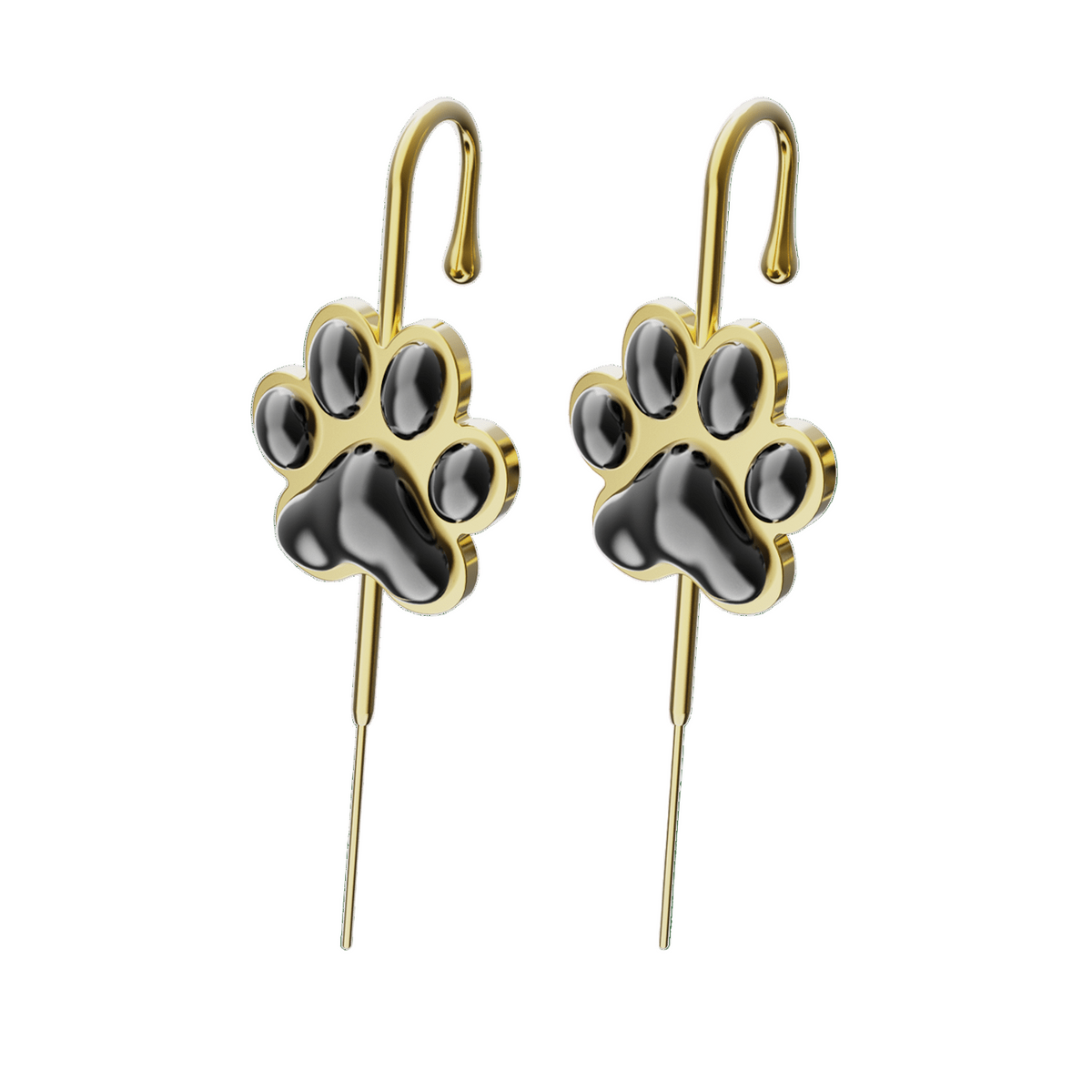 Pawfect ear cuffs in gold, a pair