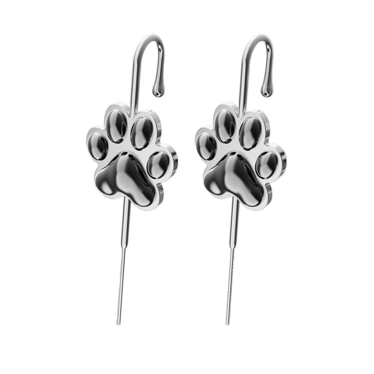 Pawfect ear cuffs in silver, a pair