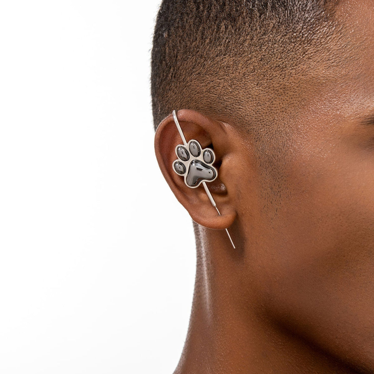 Pawfect ear cuff worn on the ear, profile view