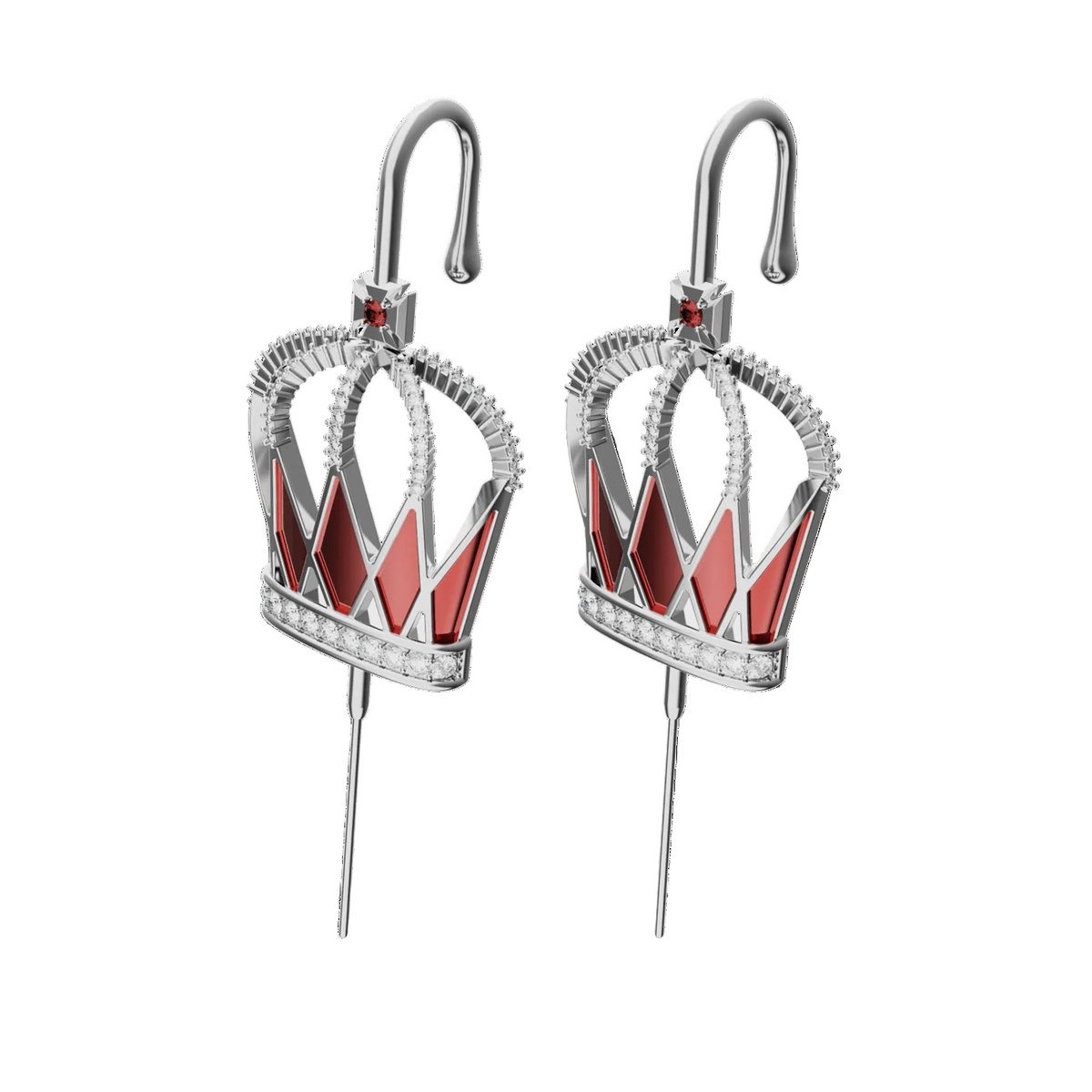 Royalty ear cuffs in silver, a pair