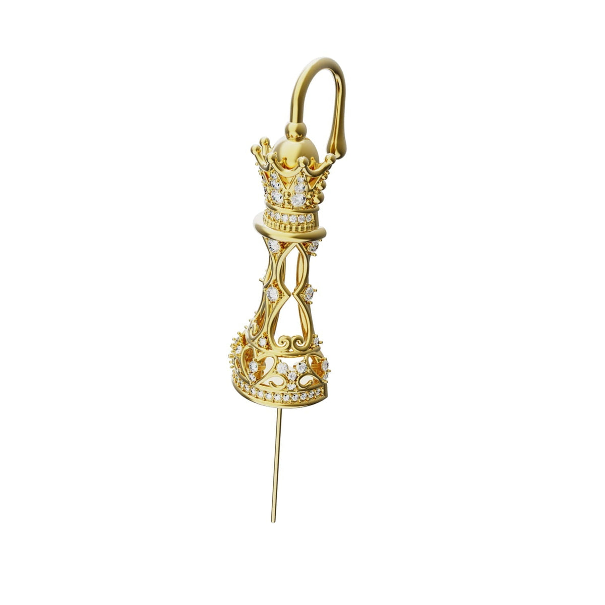 Royal Queen ear cuff in gold, single