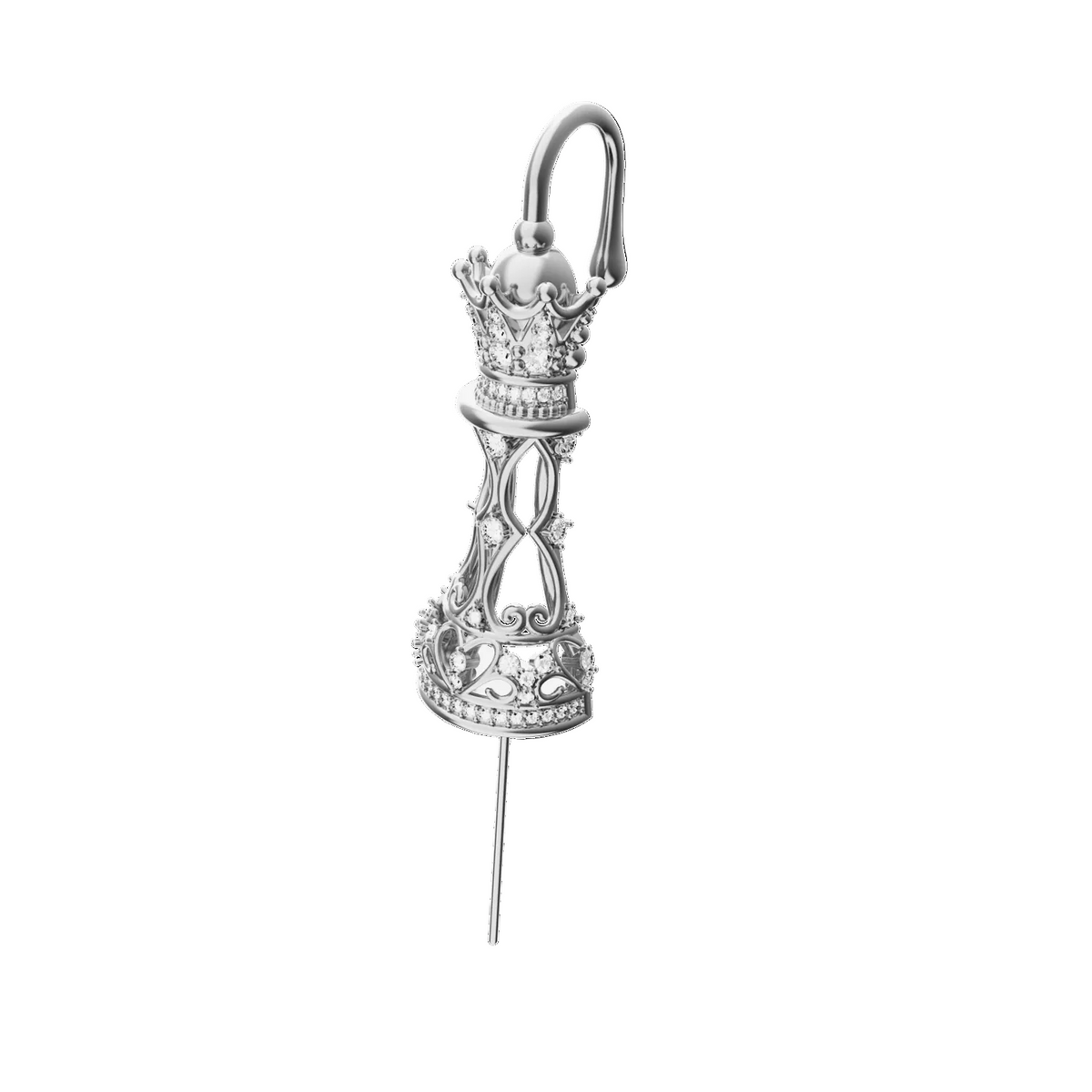 Royal Queen ear cuff in silver, single