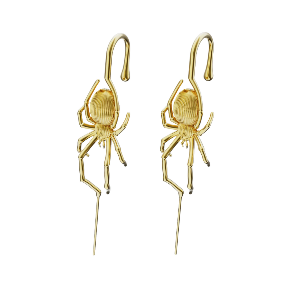 Arachnid Kiss ear cuffs in gold, a pair