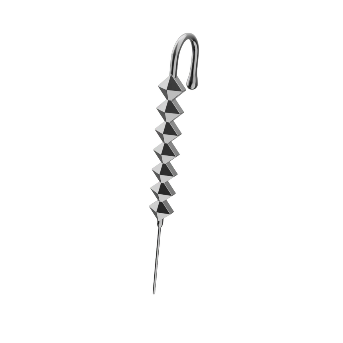 Studded ear cuff in black, single