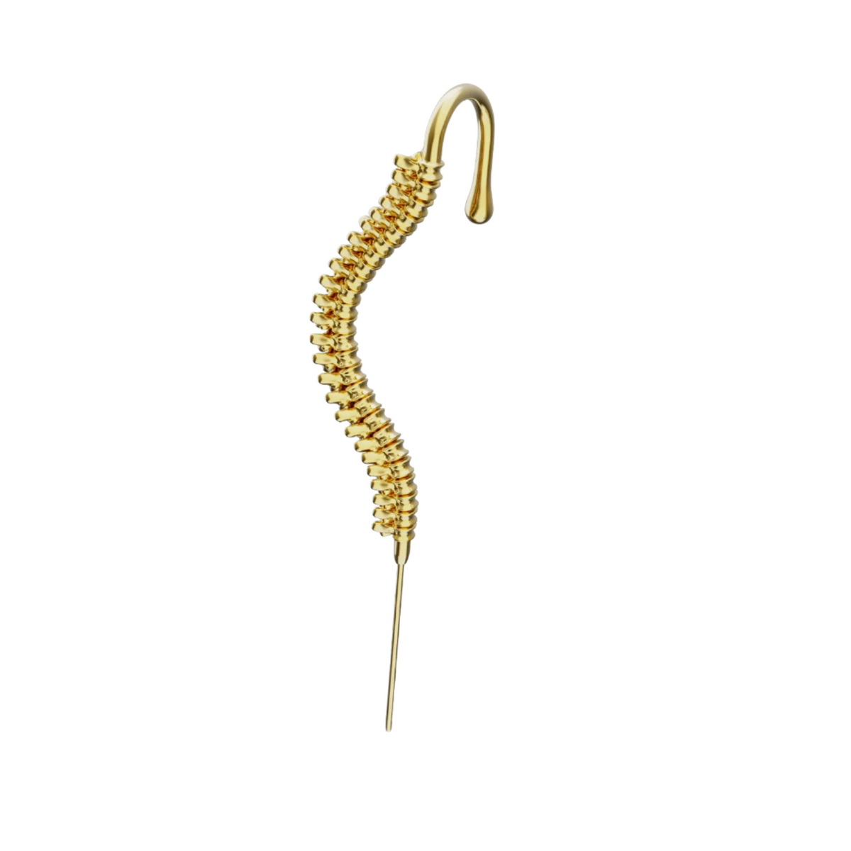 Spine-Chilling ear cuff in gold, single