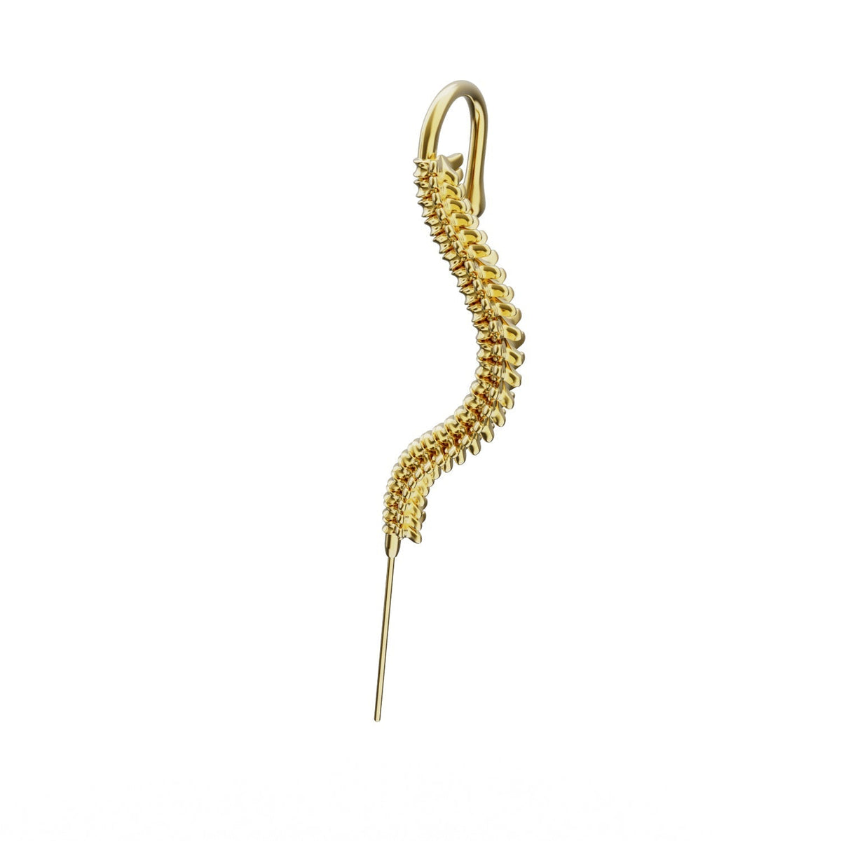 Spine-Chilling ear cuff in gold, single