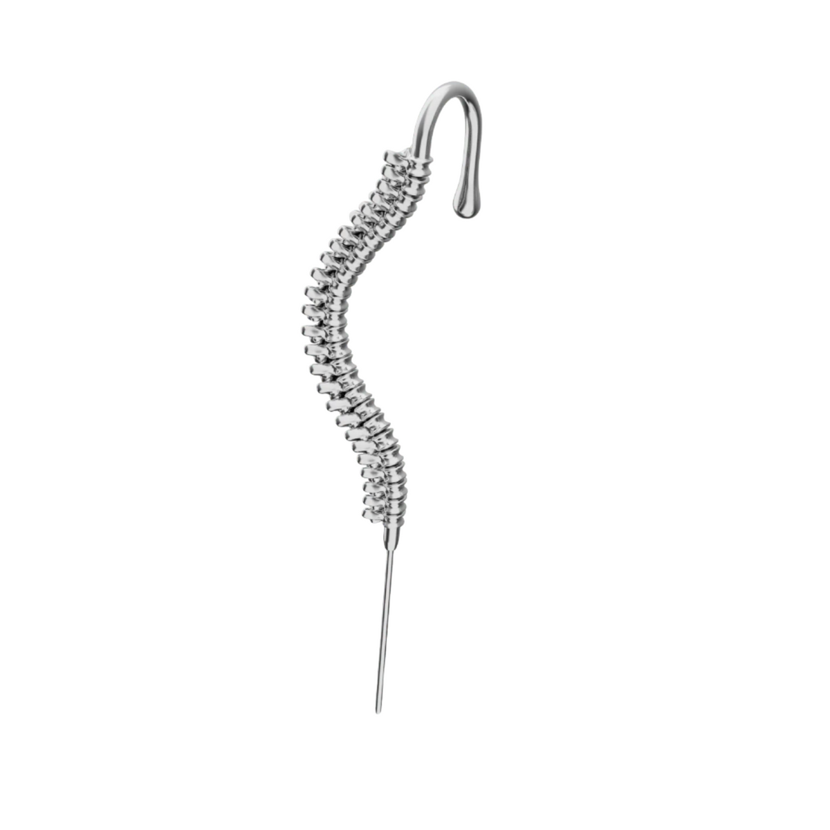 Spine-Chilling ear cuff in silver, single