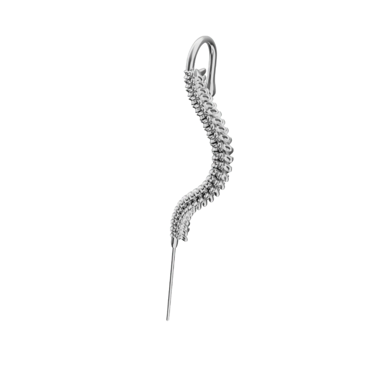 Spine-Chilling ear cuff in silver, single