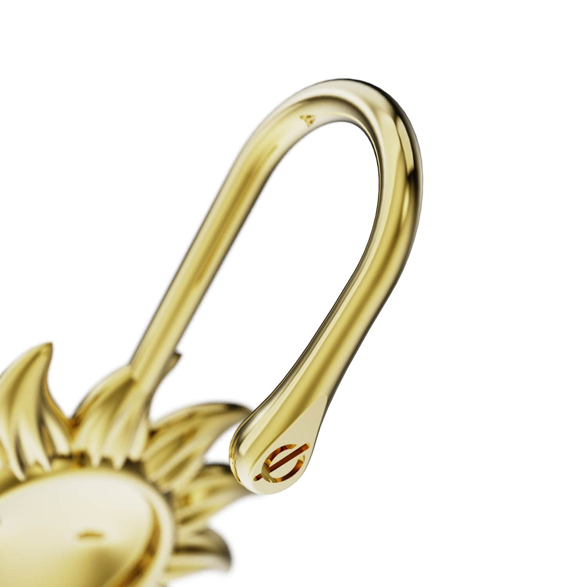 Sun & Moon ear cuff in gold, the hook that sits over the ear