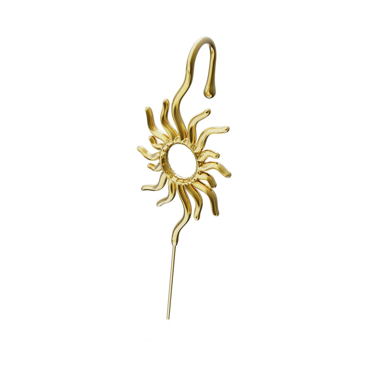 Sunfire ear cuff in gold, single