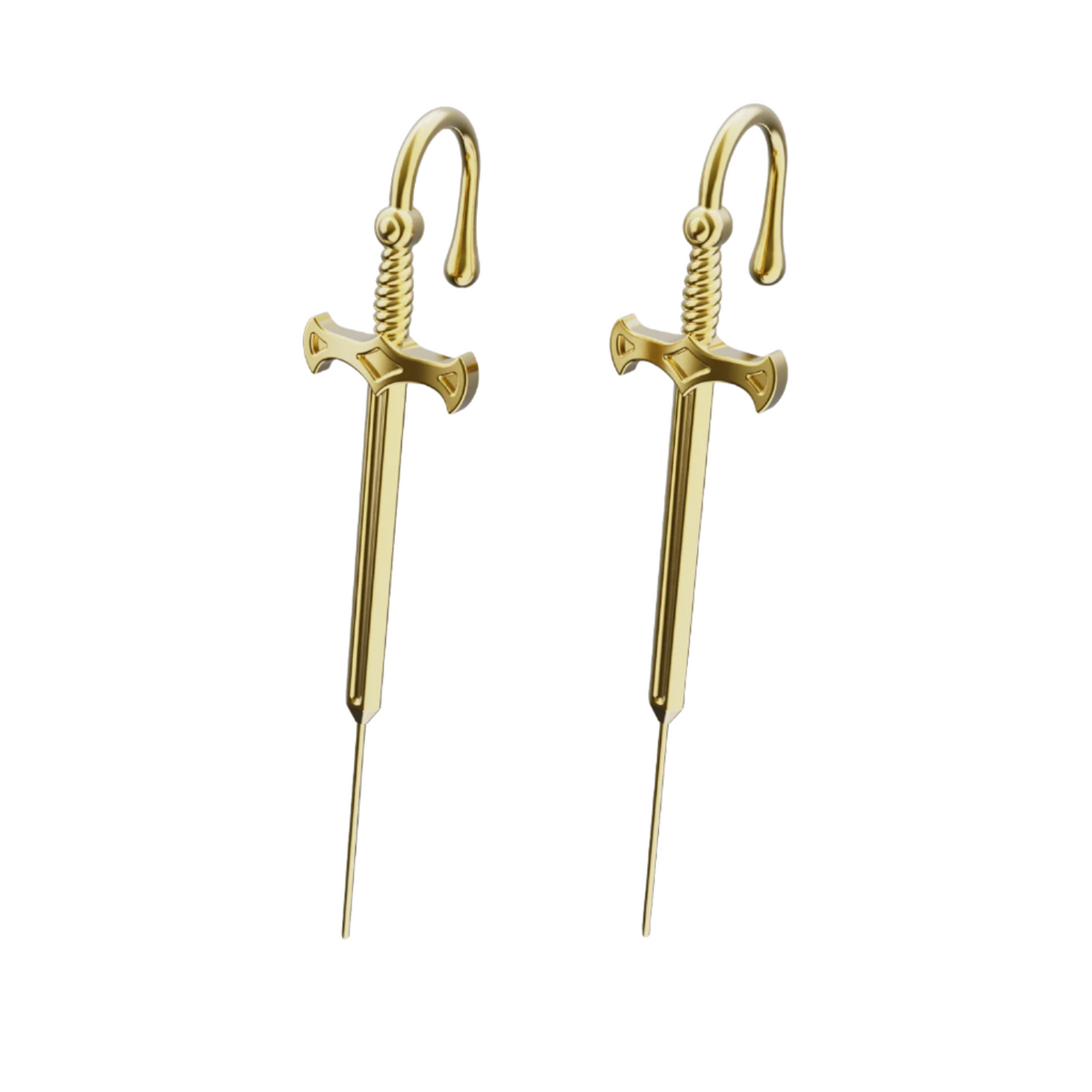 Titan's Edge ear cuffs in gold, a pair