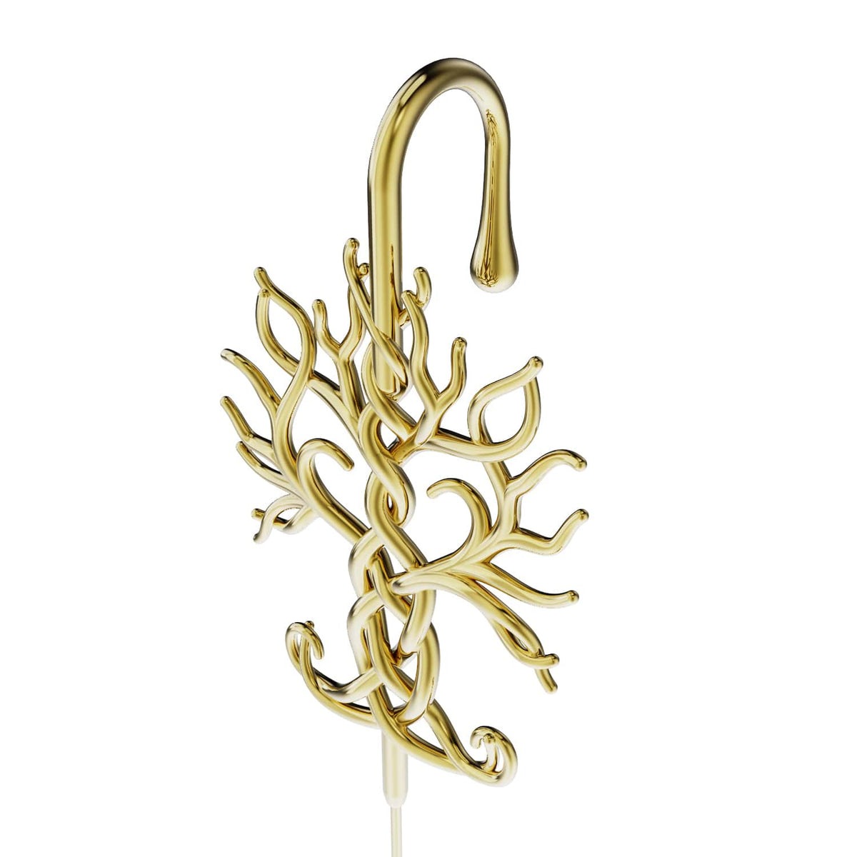 Tree of Life ear cuff in gold, close detail