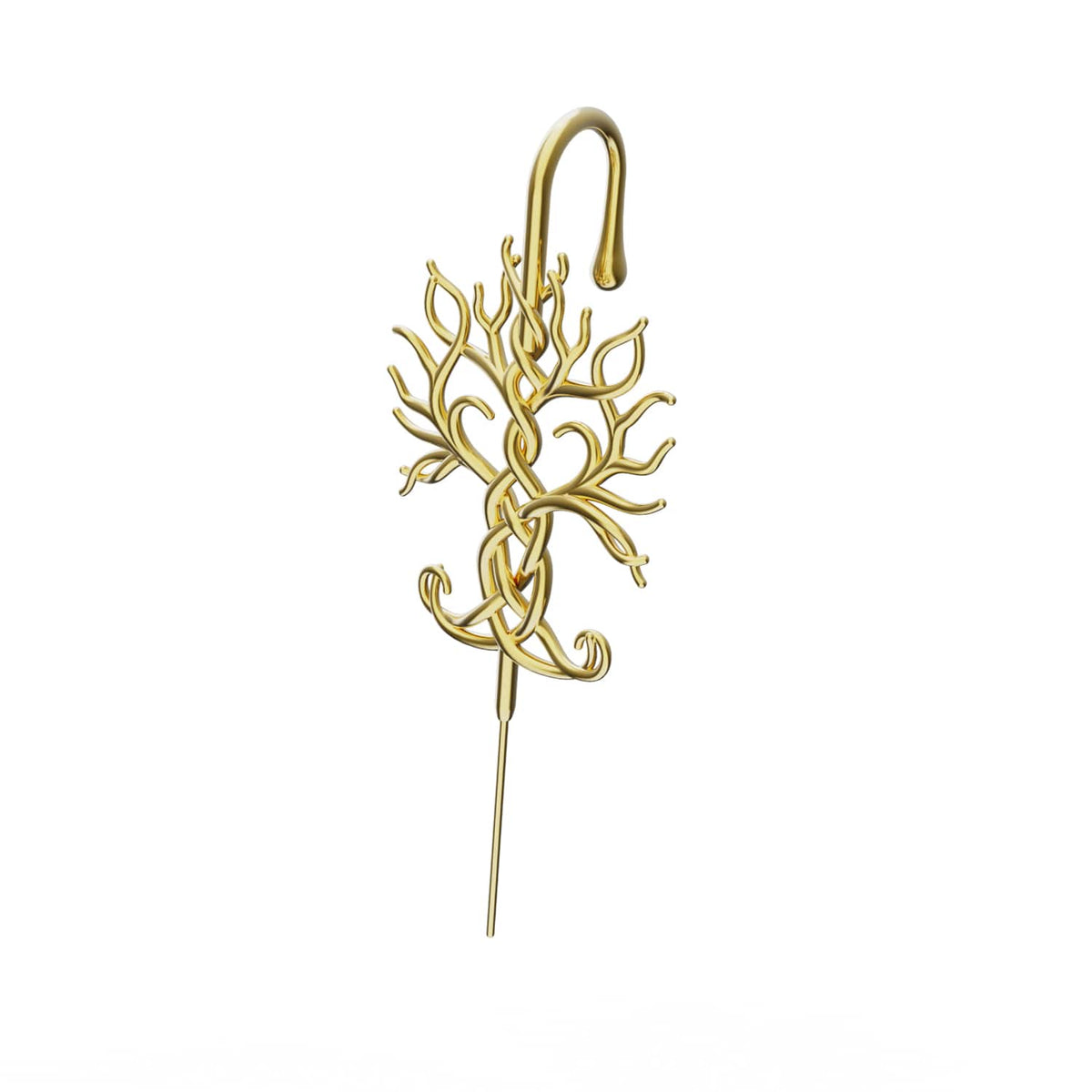 Tree of Life ear cuff in gold, single