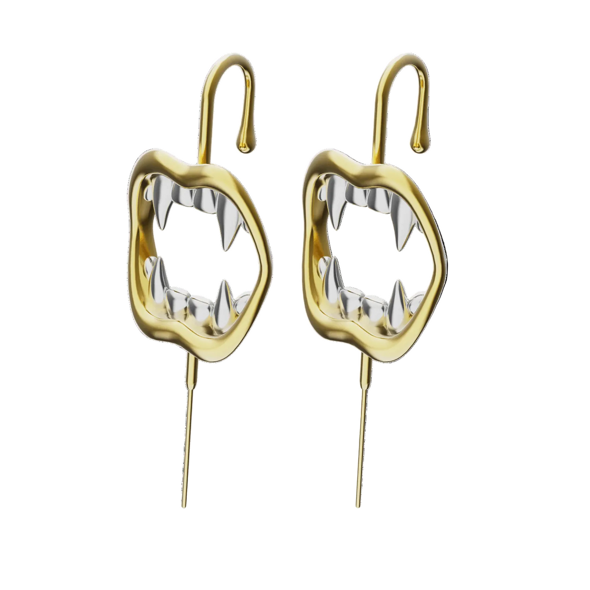 Vampire Fangs ear cuffs, a pair