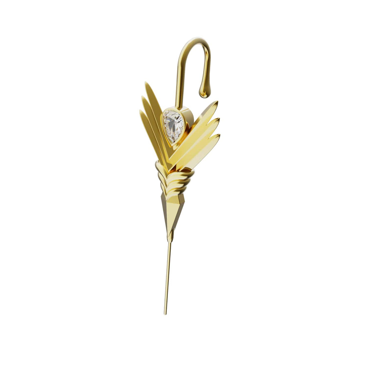 Cosmic Wand ear cuff in gold, single