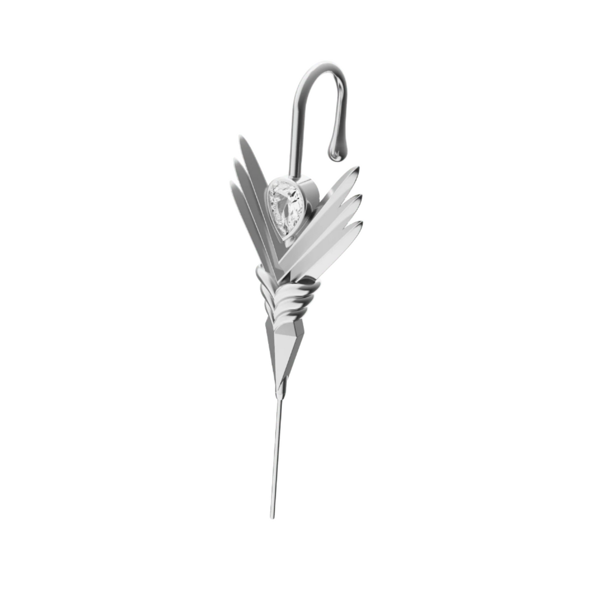 Cosmic Wand ear cuff in silver, single