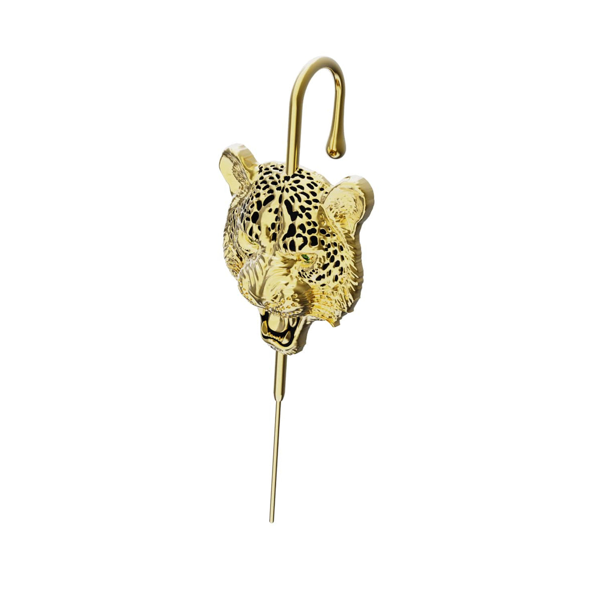Savage Leopard ear cuff in gold, single