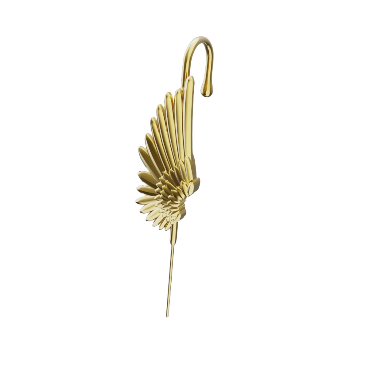 Celestial Wing ear cuff in gold, single