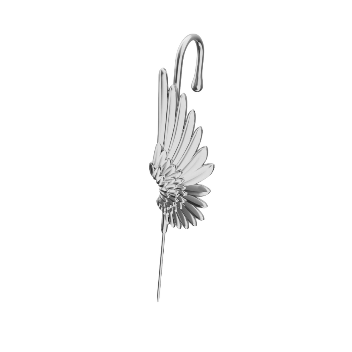 Celestial Wing ear cuff in silver, single