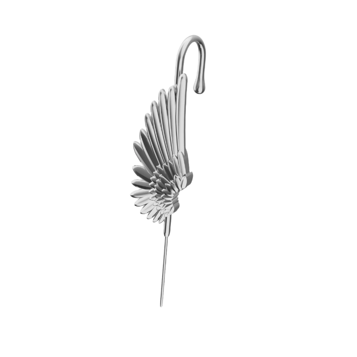 Celestial Wing ear cuff in silver, single