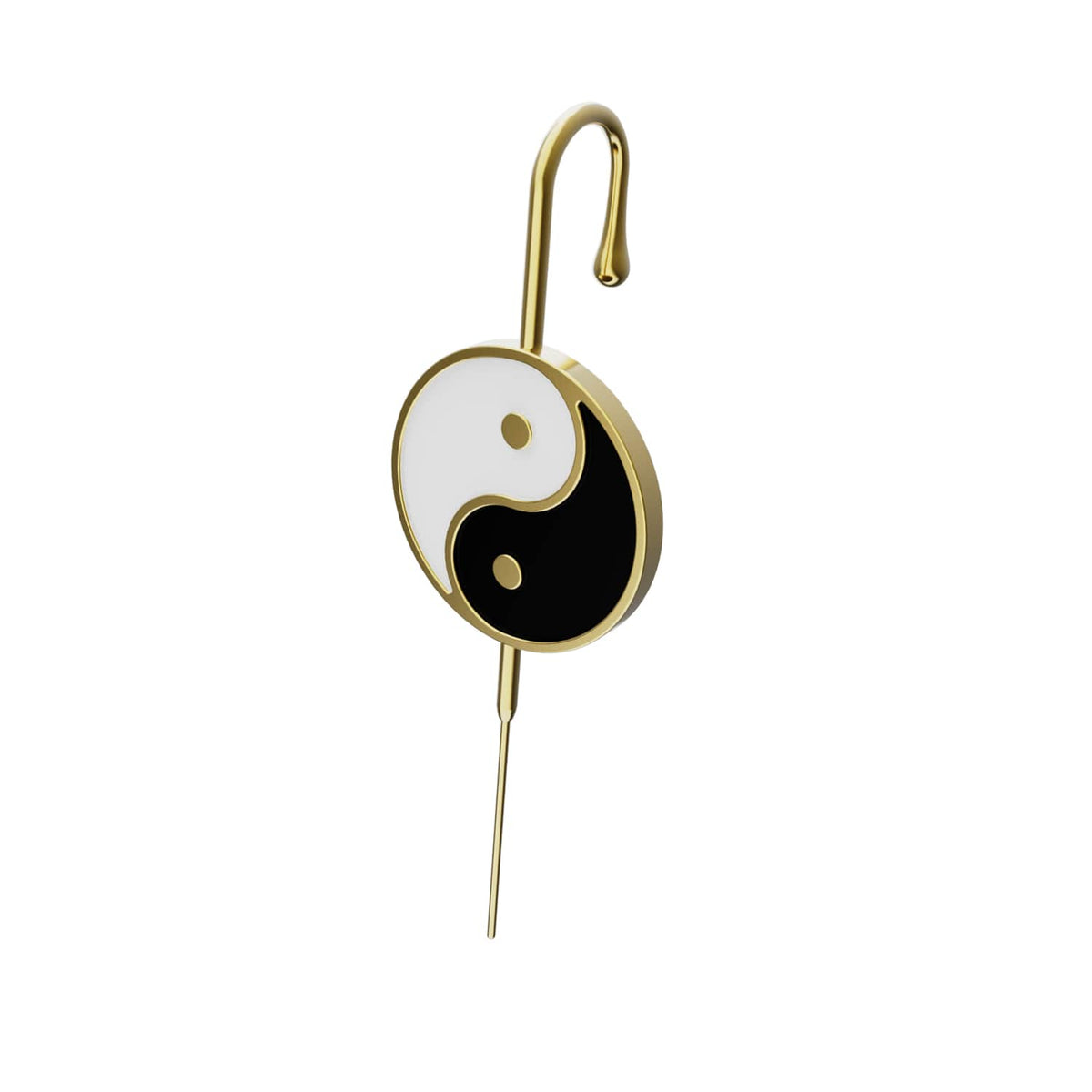 Yin & Yang ear cuff in gold, single