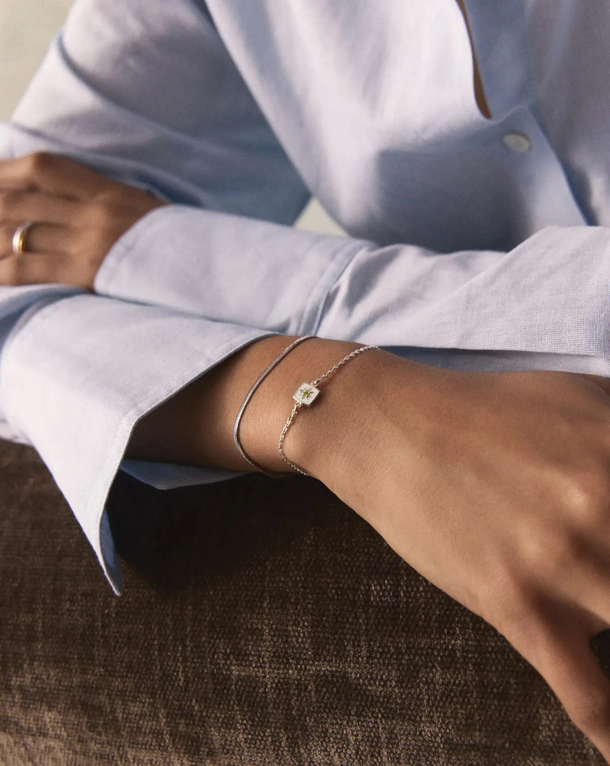 Avaline August Birthstone Slider Bracelet