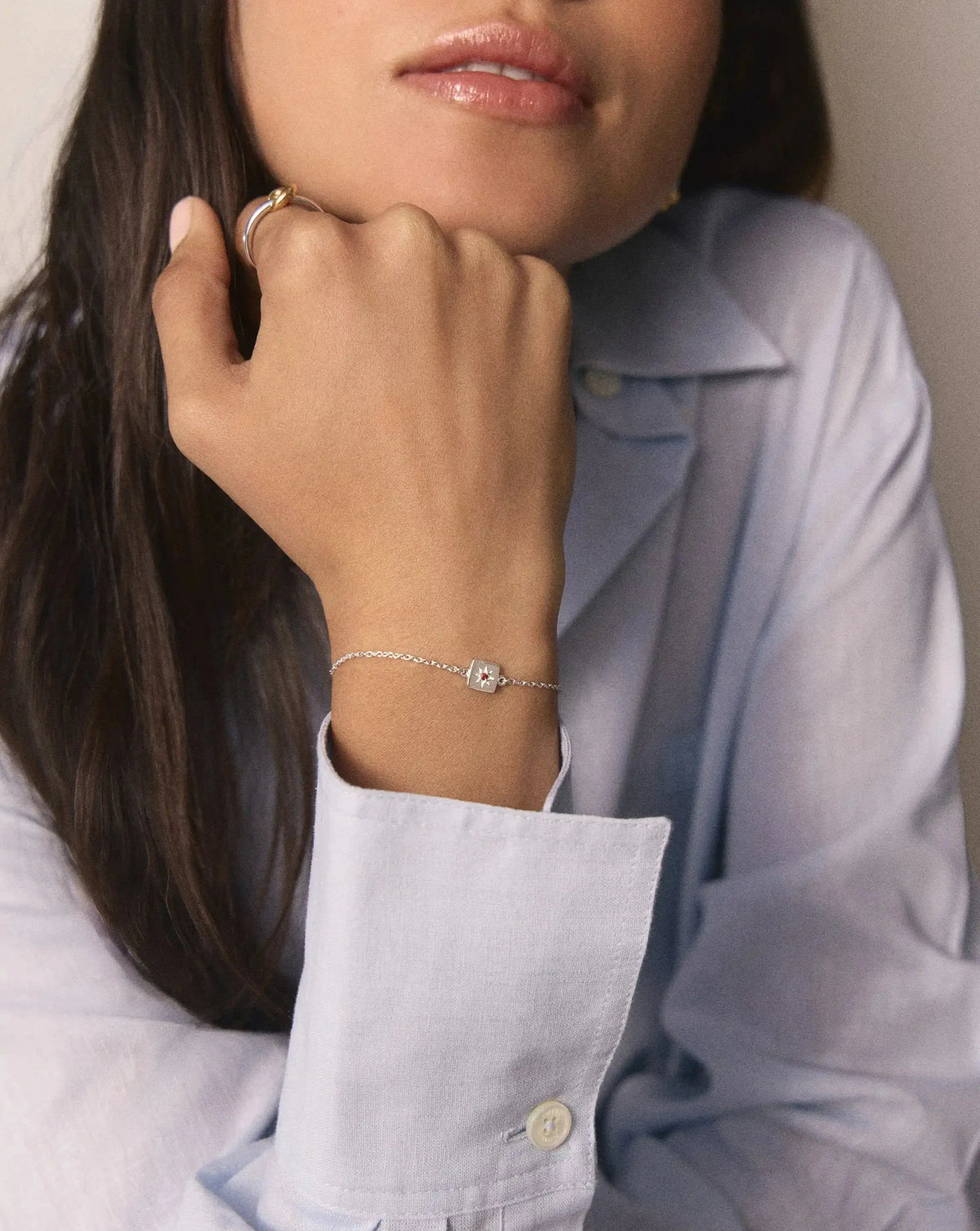 Avaline January Birthstone Slider Bracelet