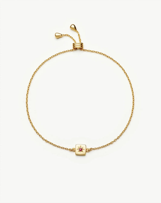 Avaline July Birthstone Slider Bracelet