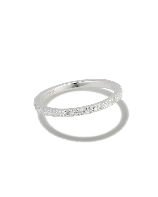 Avaline Arynn Sterling Silver Band Ring in White Sapphire