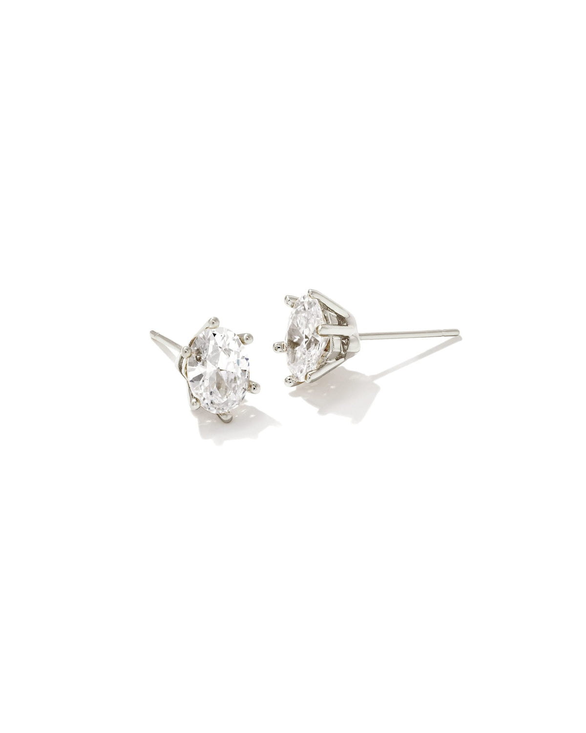Avaline Cailin Gold Crystal Stud Earrings in White CZ