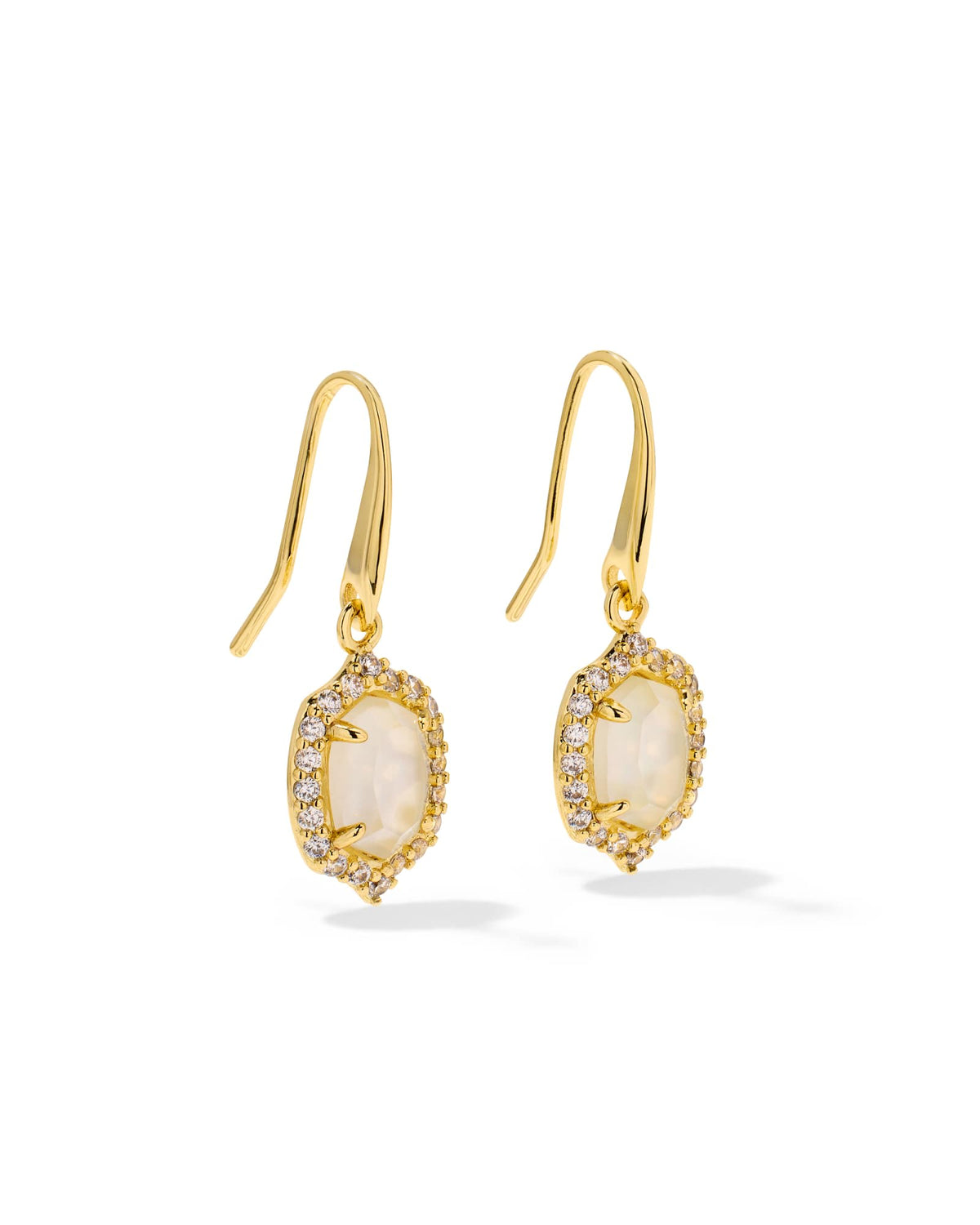 Avaline Daphne Crystal Frame Gold Drop Earrings