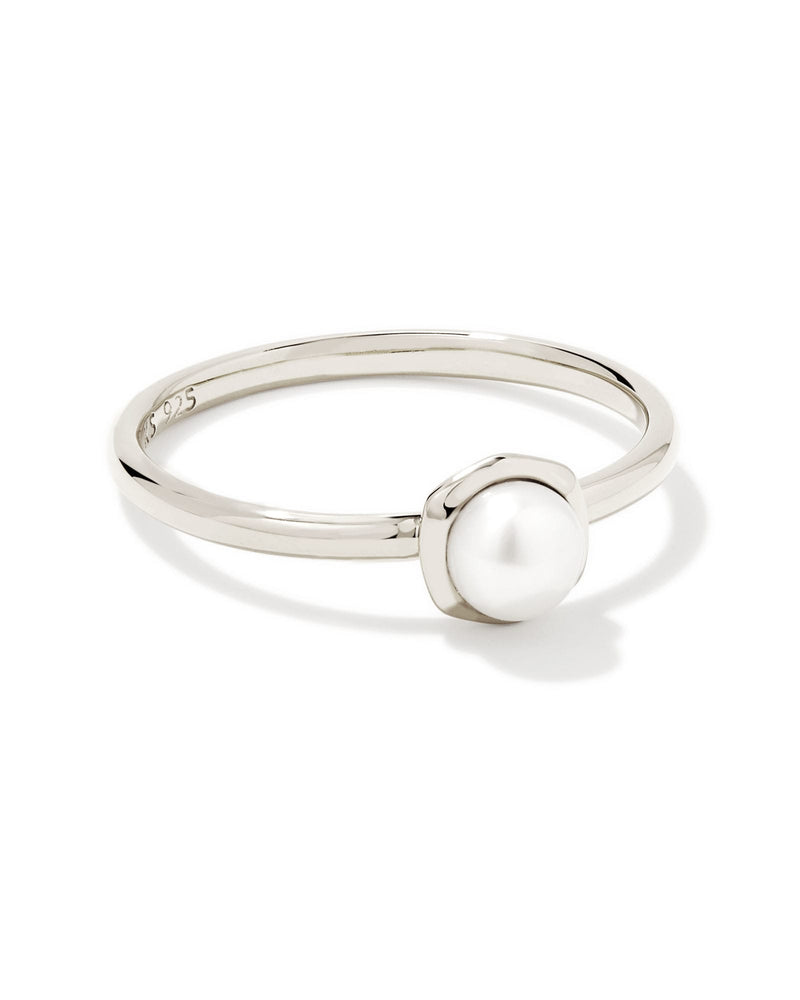 Avaline Davie Pearl 18k Gold Vermeil Band Ring in Freshwater Cultured Pearl